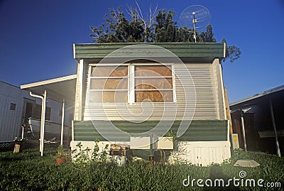 A trailer home in Florida Editorial Stock Photo
