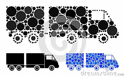 Trailer Mosaic Icon of Spheric Items Vector Illustration