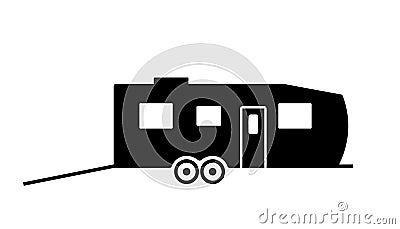 Trailer Toy Hauler silhouette icon Vector Illustration
