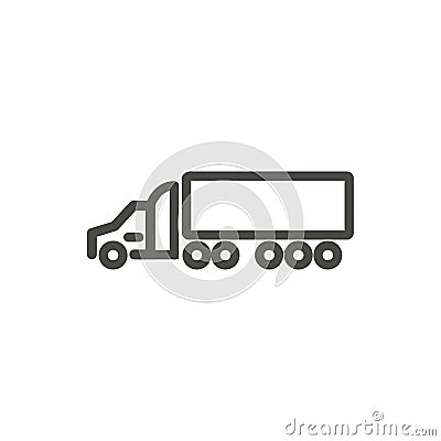 Trailer truck icon vector. Line transportation symbol. Vector Illustration