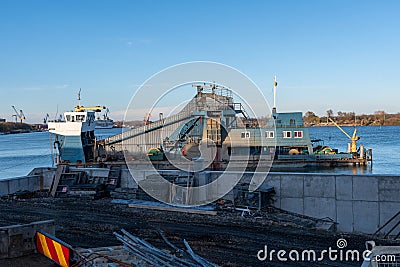 Trailing suction hopper dredger Stock Photo