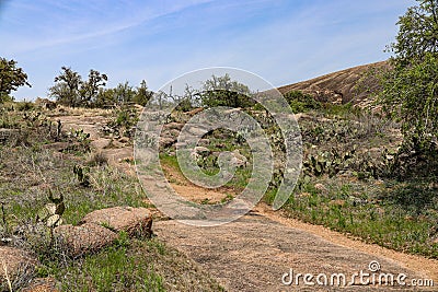 Trails in the Texas Hill Country, Enchanted Rock State Park, Texas Stock Photo