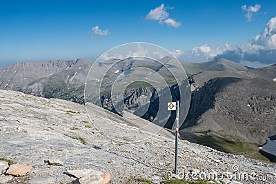 The trailway on summit of Mount Olympus Stock Photo