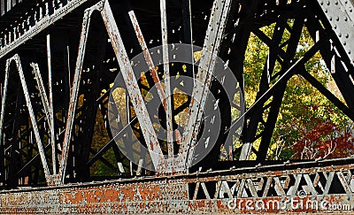 Train bridge detail Stock Photo