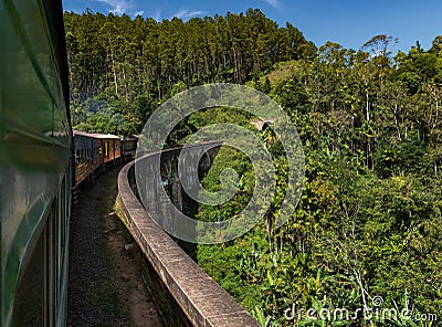 Train and bridge Stock Photo