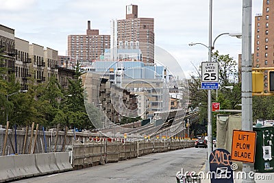 Train on Broadway New York USA Editorial Stock Photo