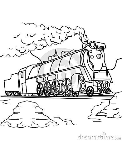 Train coloring page Stock Photo