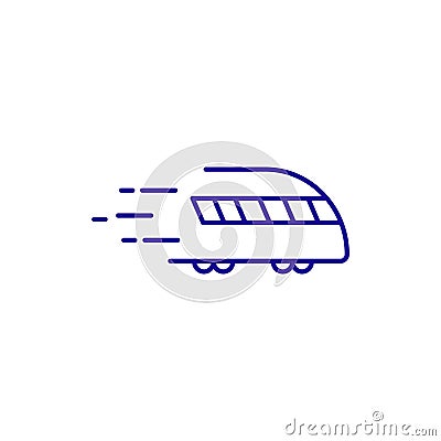 Train continuous rail subway line icon. Rail subway metro transport Vector Illustration