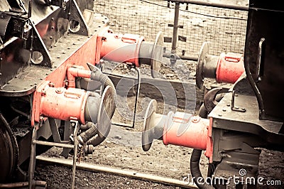 Train coupling Stock Photo