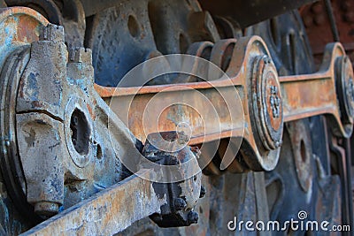 Train Coupling Rods LR Stock Photo