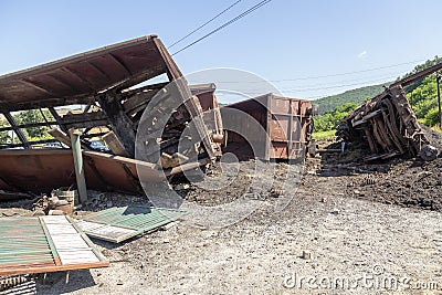 Train crash accident Stock Photo