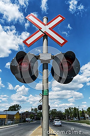 Train crossing Stock Photo