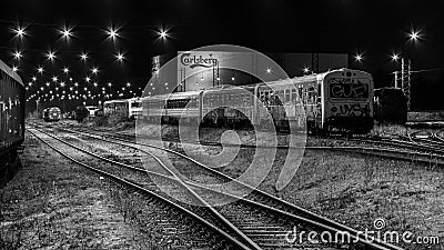 Train depot at Fredericia, Denmark Editorial Stock Photo