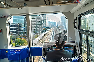 Train driver, Tokyo Metro, Shinjuku, Tokyo Editorial Stock Photo