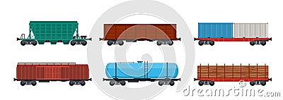 Train freight wagons, Vector Illustration