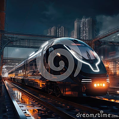 The train of the future powered by magnetic technology Stock Photo