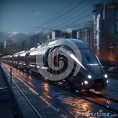 The train of the future powered by magnetic technology Stock Photo