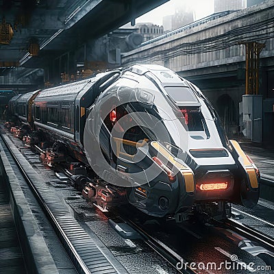 The train of the future powered by magnetic technology Stock Photo