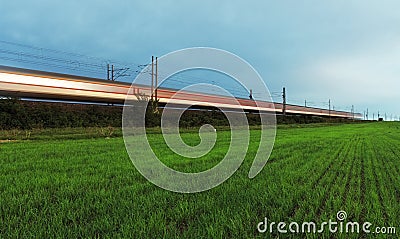 Train - High-speed rail. Stock Photo