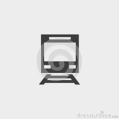 Train icon in a flat design in black color. Vector illustration eps10 Vector Illustration