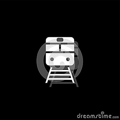 Train icon flat Stock Photo