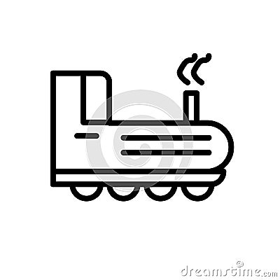 Train icon vector isolated on white background, Train sign , line or linear sign, element design in outline style Vector Illustration