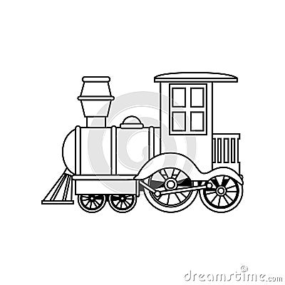 Train kids toy isolated icon Vector Illustration