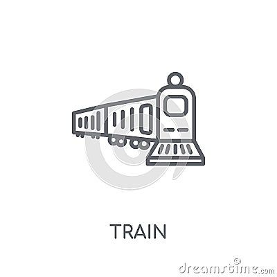 Train linear icon. Modern outline Train logo concept on white ba Vector Illustration