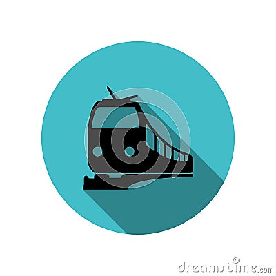 Train long shadow icon. Simple glyph, flat vector of transport icons for ui and ux, website or mobile application Stock Photo