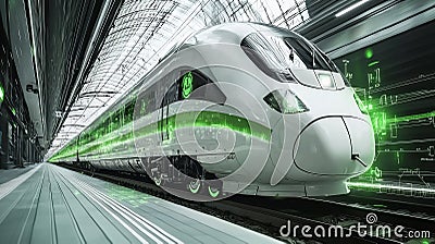 Train network with high-speed infrastructure protection based on advanced secure technology Stock Photo