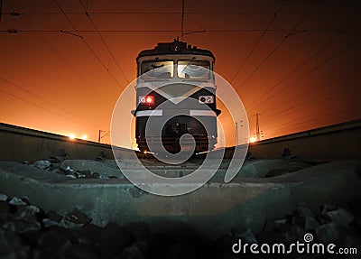 Train at night Stock Photo