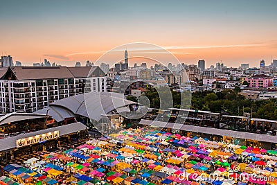 Train Night Market - Bangkok, Thailand Editorial Stock Photo