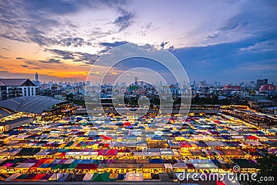 Train Night Market Ratchada at bangkok, thailand Stock Photo