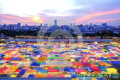 Train Night Market Ratchada Editorial Stock Photo