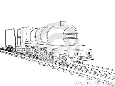 Train outline vector Vector Illustration