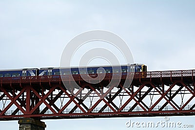 Train over the Firth of Forth, South Queensferry, Scotland Editorial Stock Photo