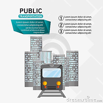 Train passenger public transport urban infographic Vector Illustration