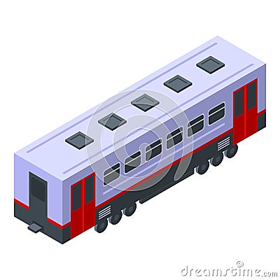 Train passenger wagon icon, isometric style Vector Illustration