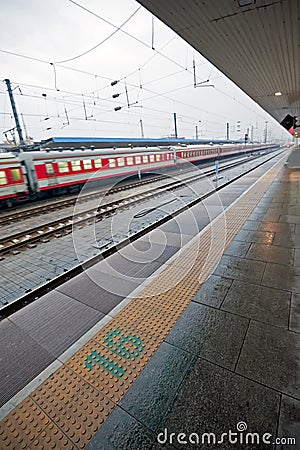 Train platform Stock Photo