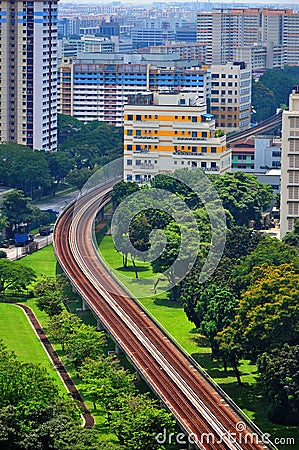Train railings at Kallang area Stock Photo