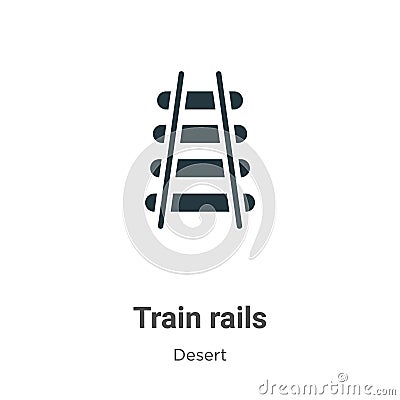 Train rails vector icon on white background. Flat vector train rails icon symbol sign from modern desert collection for mobile Vector Illustration