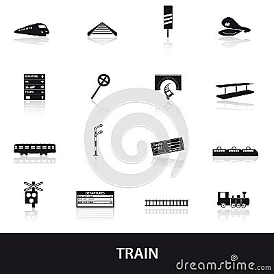 Train and railway icons eps10 Vector Illustration