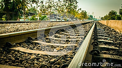 Train railway in Thailand Stock Photo