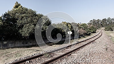 Train Railway Track Route Line Vintage Countryside Stock Photo
