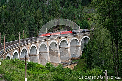 Train on the Semmering railway Stock Photo