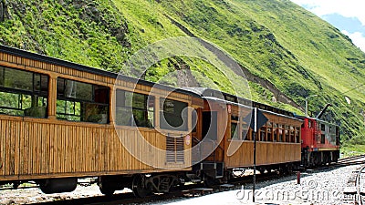 Train on the Devil`s Nose Railroad Editorial Stock Photo
