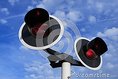 Train signal lights Stock Photo