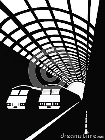 Train station Vector Illustration