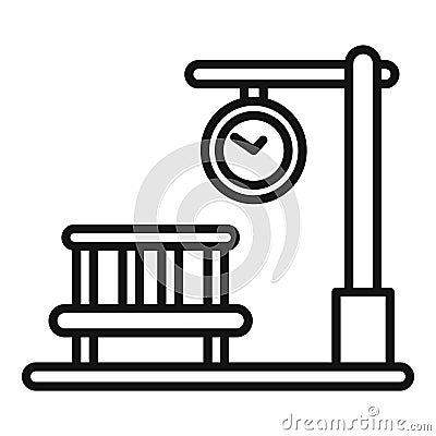 Train station bench icon outline vector. People station Vector Illustration