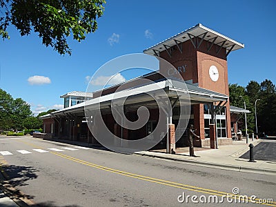 Train Station in Downtown Cary, NC Editorial Stock Photo